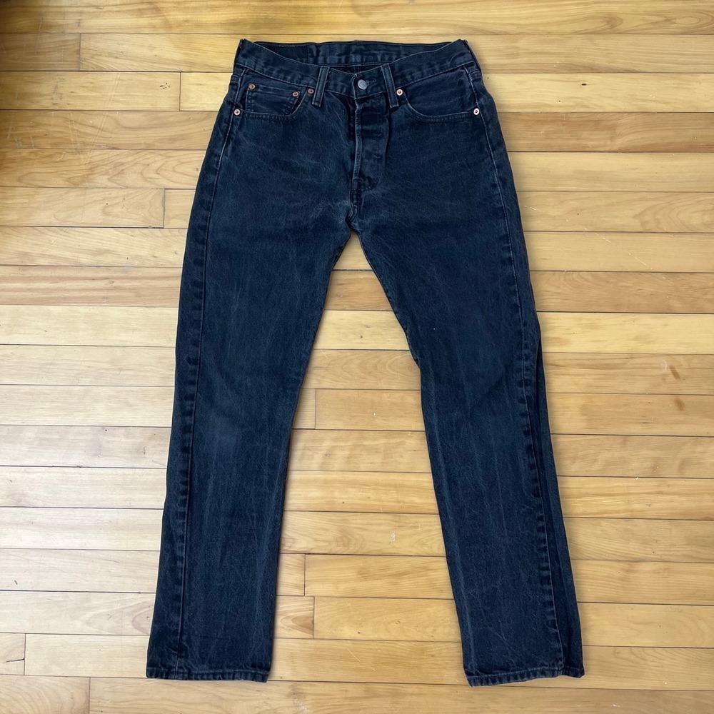 Levis 501 Original Fit Mens Washed Black Straight Leg Button Fly Jeans W30 L32